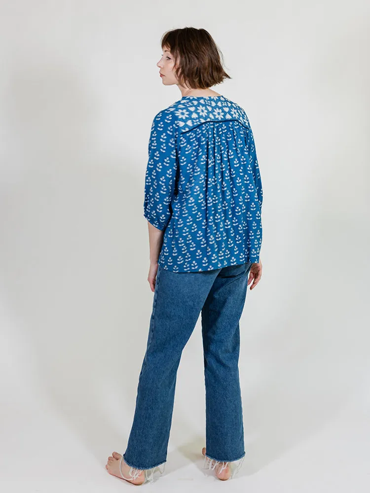 Devi Blouse - Indigo Mix