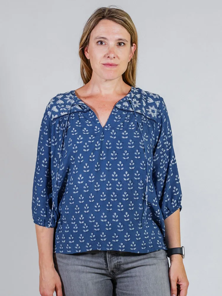 Devi Blouse - Indigo Mix