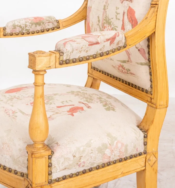 Directoire Beechwood Fauteuils, ca. 1795, 2