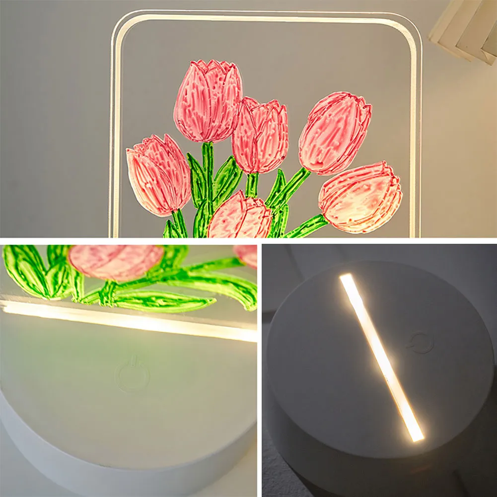 DIY Hand-made Painting Tulip Night Light