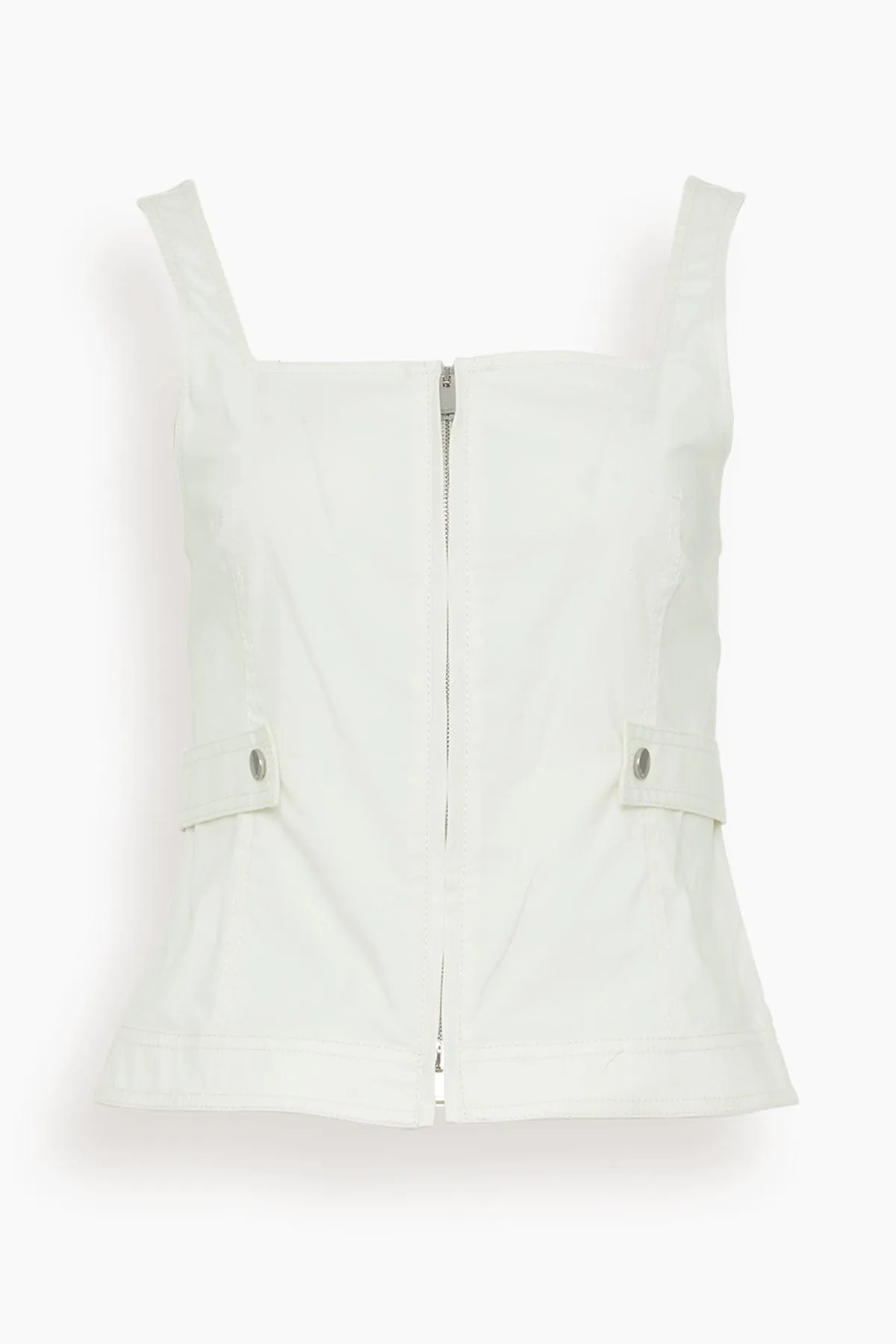 Dolce Zip Up Top in White