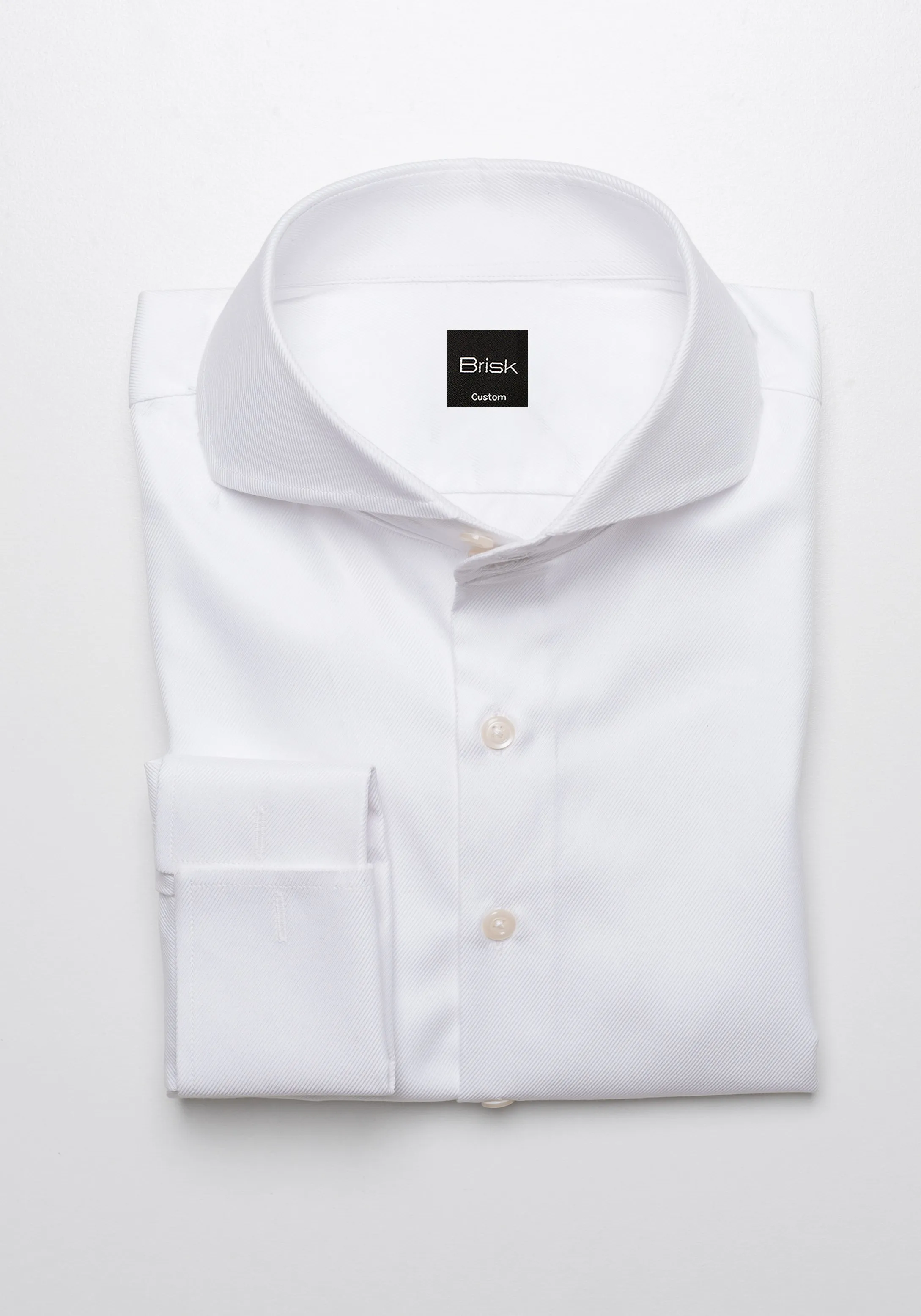 Egyptian White Bold Twill Shirt - French Cuffs