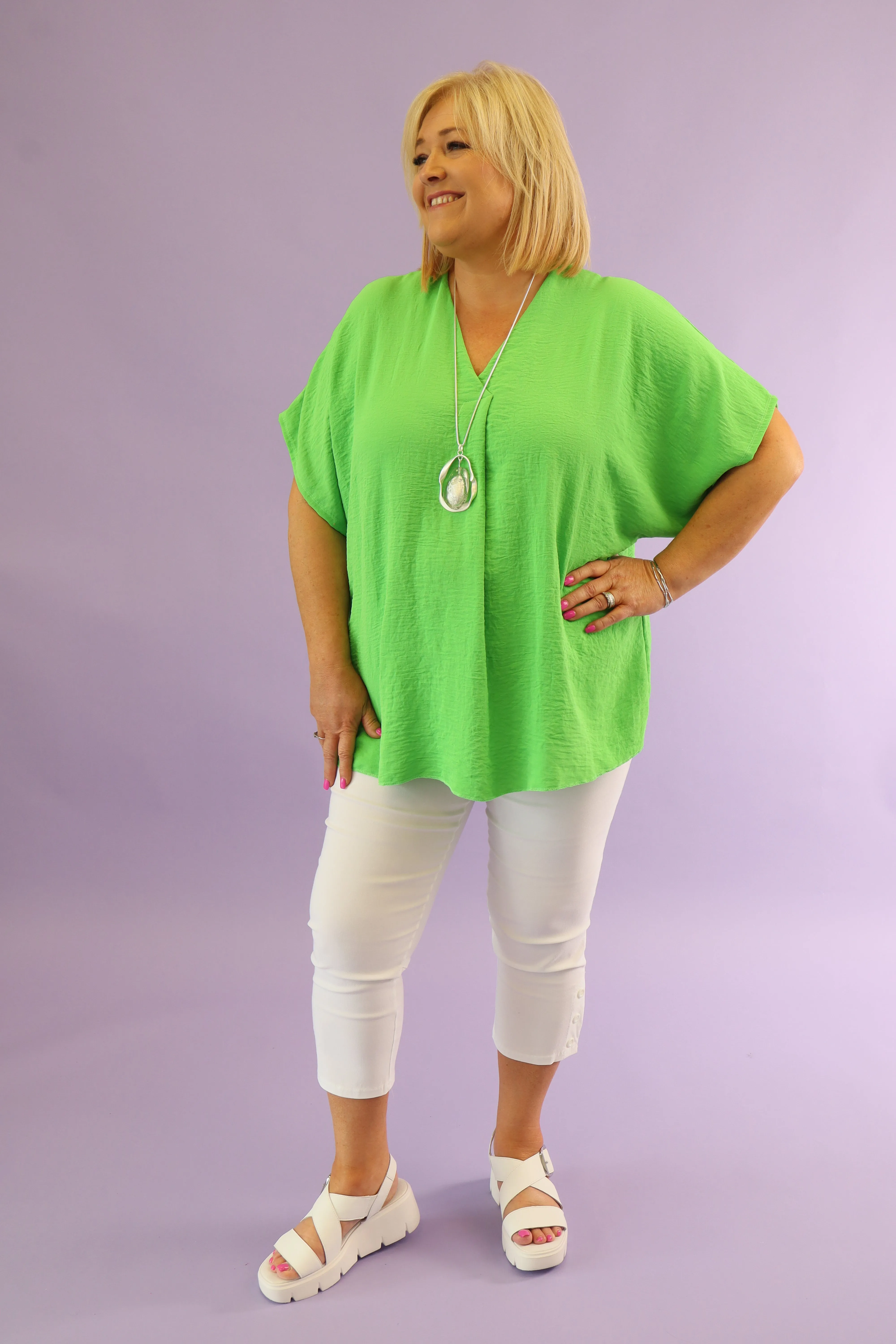 Ellie Blouse in Lime Green