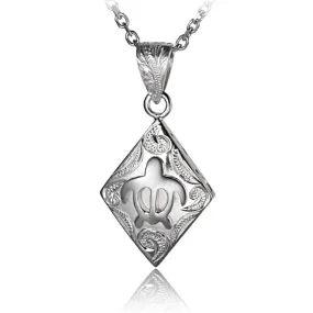 Engraved Honu Rhombus Pendant