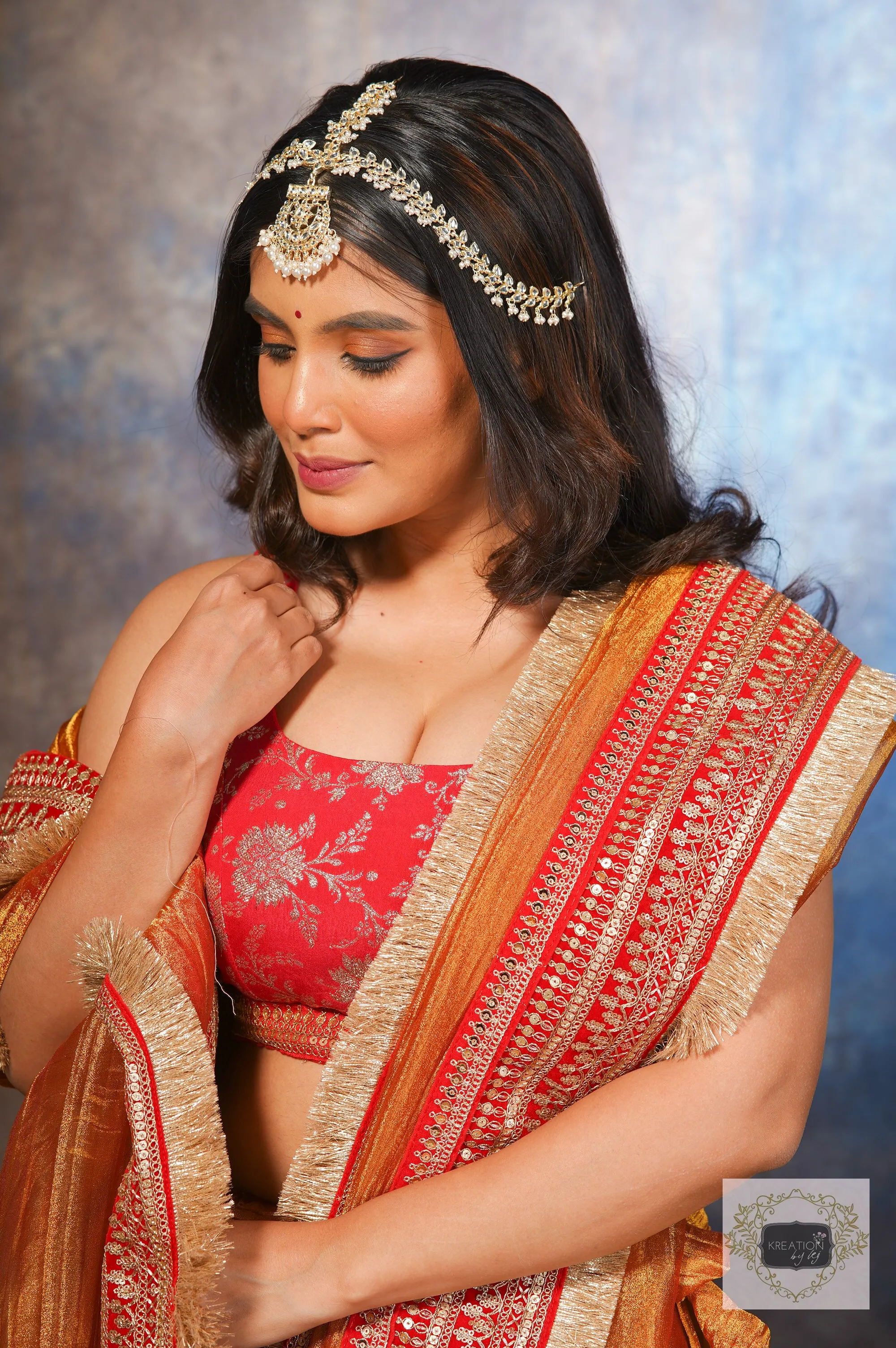 Fiery Gold Zari Tissue Lehenga Set