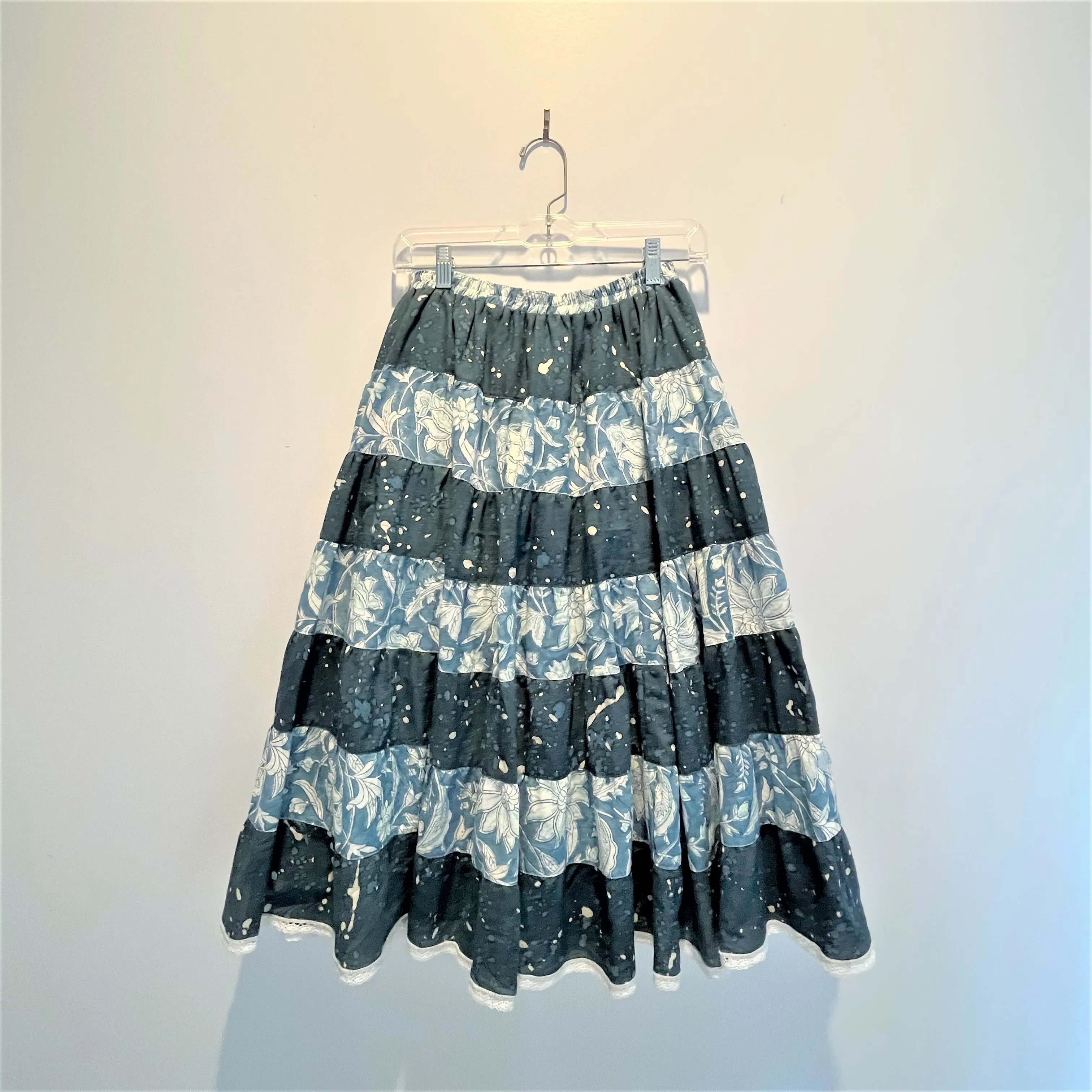 Flowy Two Layer Skirt - 100% Cotton Hand Block Printed