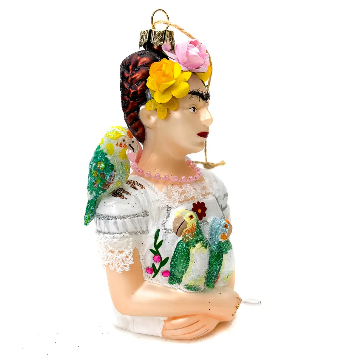 Frida Kahlo with Parrots Ornament