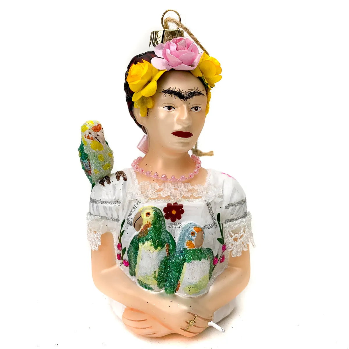 Frida Kahlo with Parrots Ornament