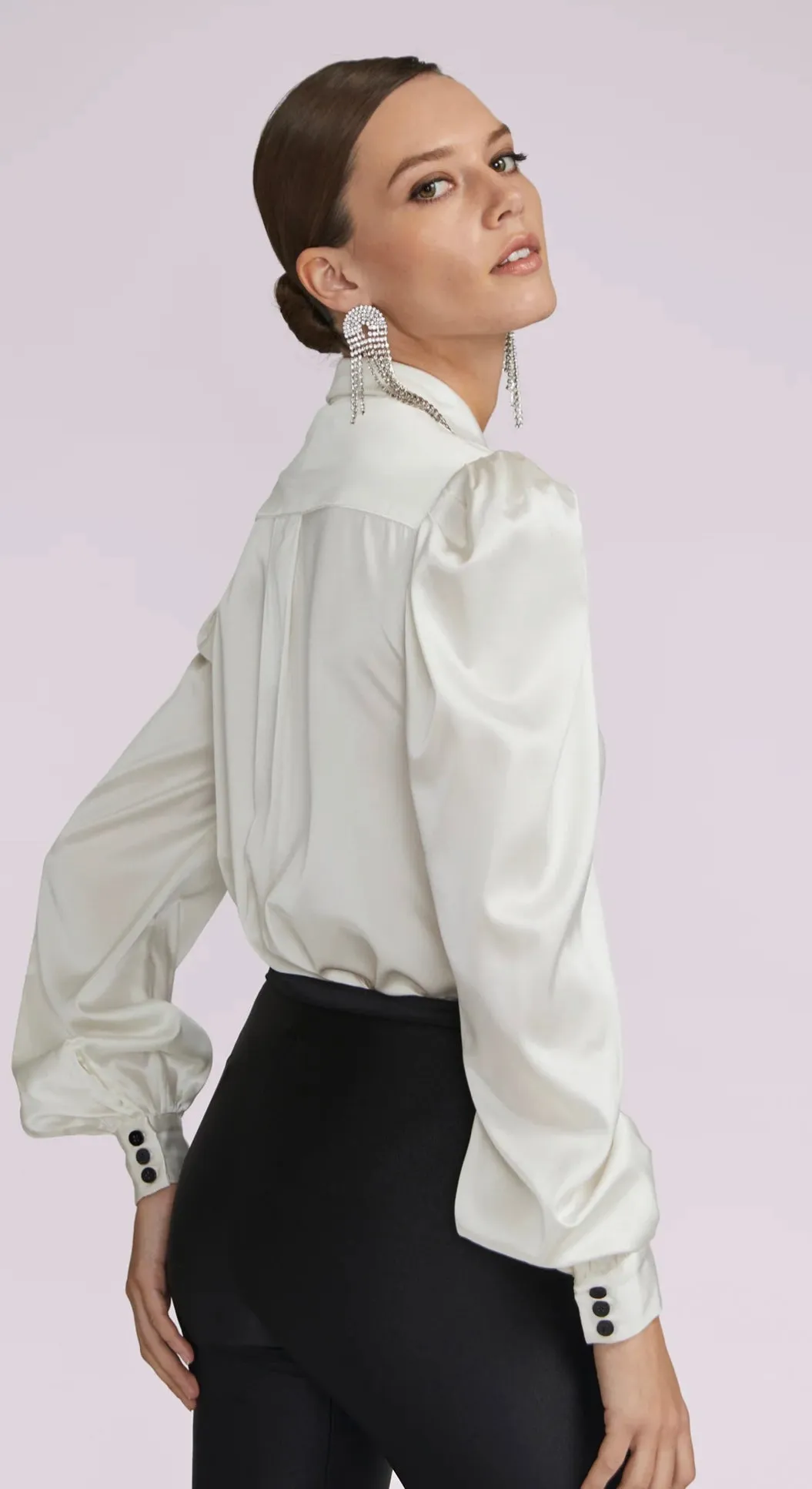 Generation Love - Arly Bow Blouse - White/Black