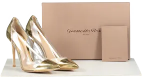 Gianvito Rossi Metallic Plexi 105 Leather And Pvc Pumps Bnib UK 7 EU 40 👠