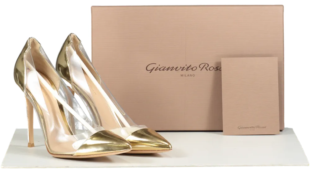 Gianvito Rossi Metallic Plexi 105 Leather And Pvc Pumps Bnib UK 7 EU 40 👠