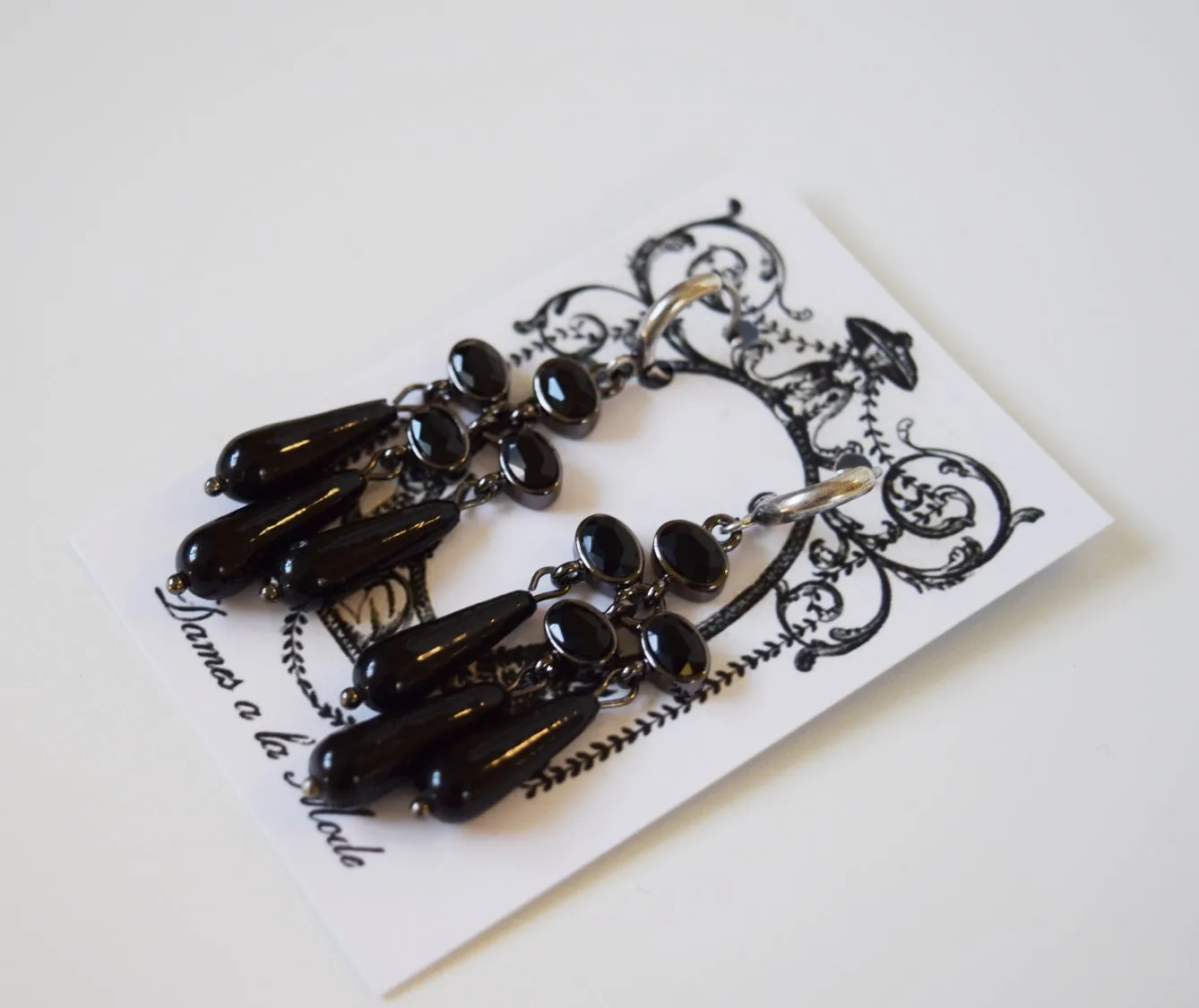 Girandole Earrings - Jet Black