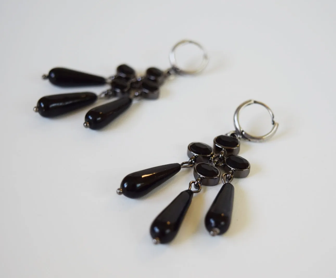 Girandole Earrings - Jet Black