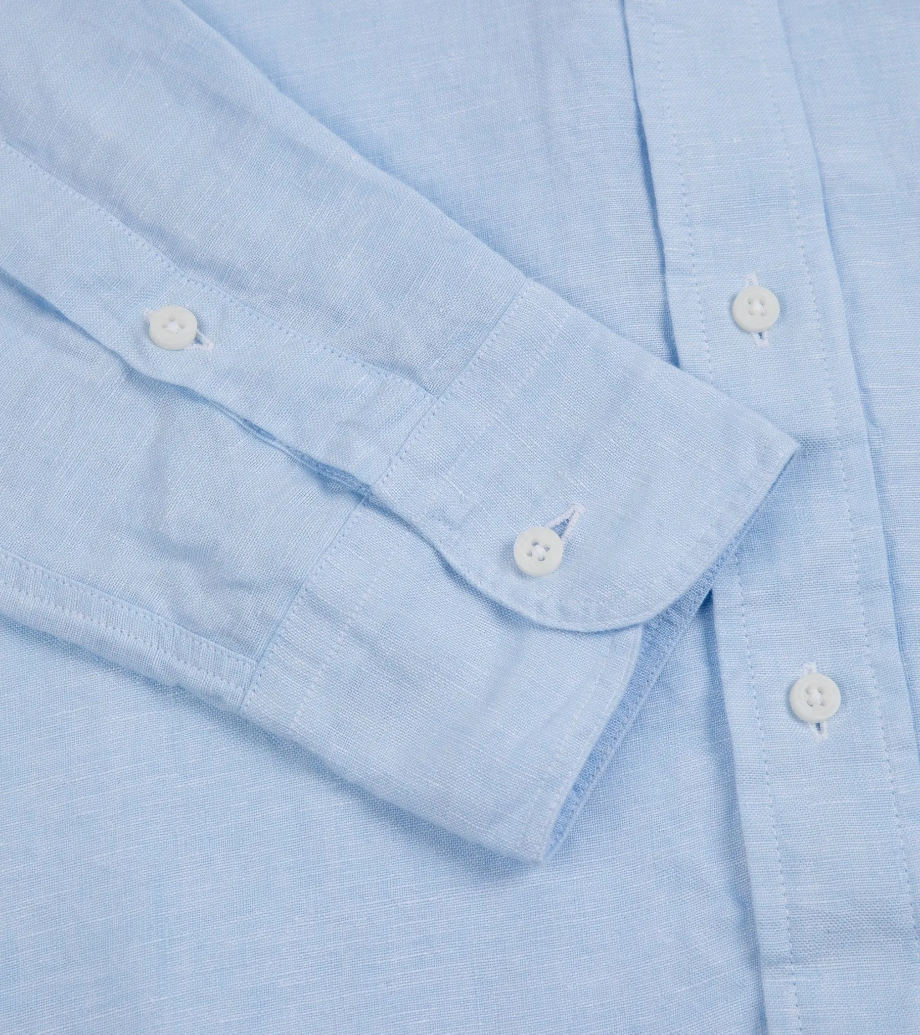 Gitman Vintage Slubby Japanese Linen Button Down Shirt: Pale Blue