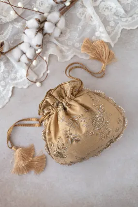 Gold scallop potli bag