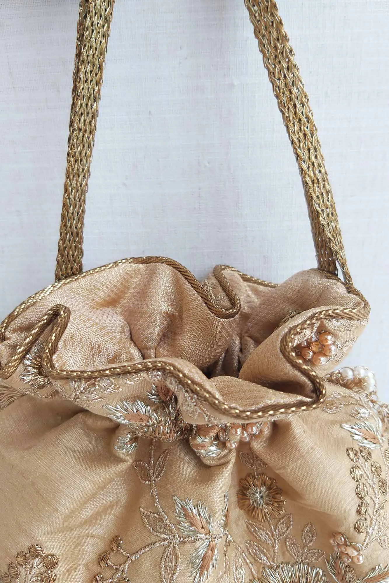 Gold scallop potli bag