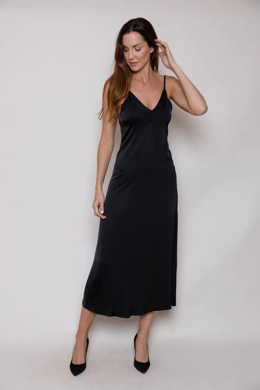 GOLDYb Suzy D Satin Slip Dress