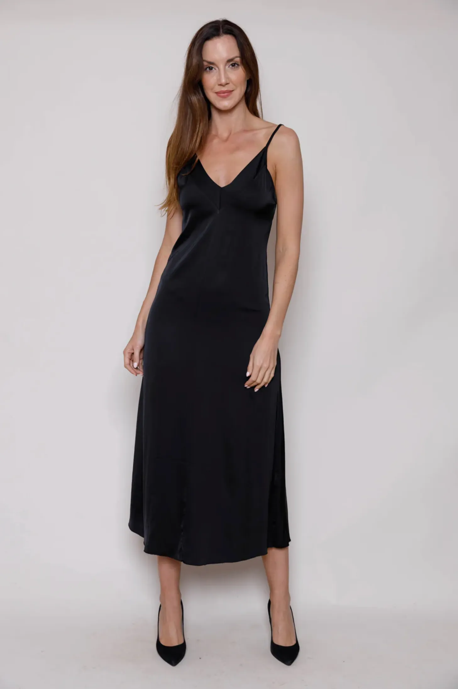 GOLDYb Suzy D Satin Slip Dress