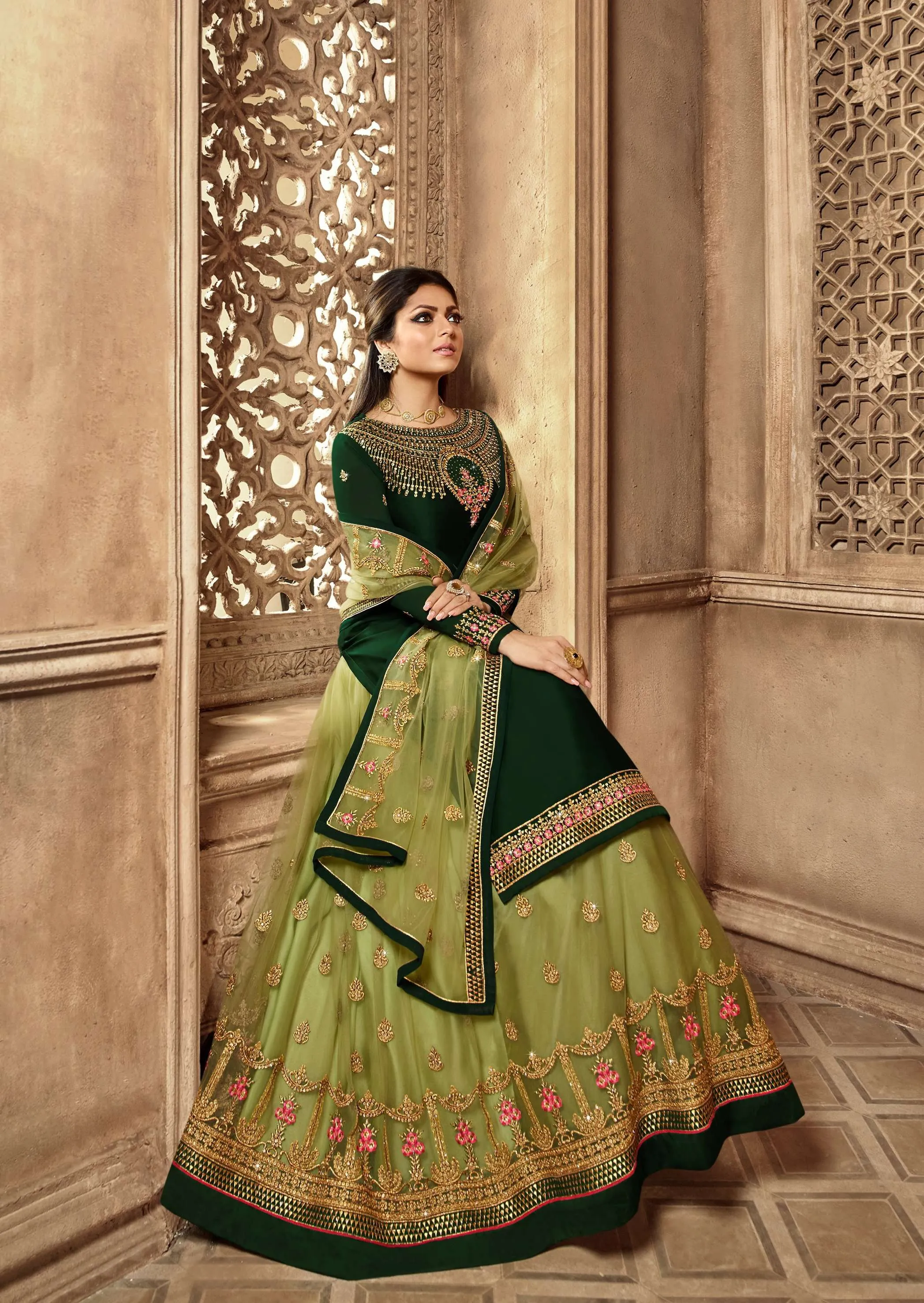 Gorgeous Party Wear Designer Satin Georgette Lehenga Style Suit 3901