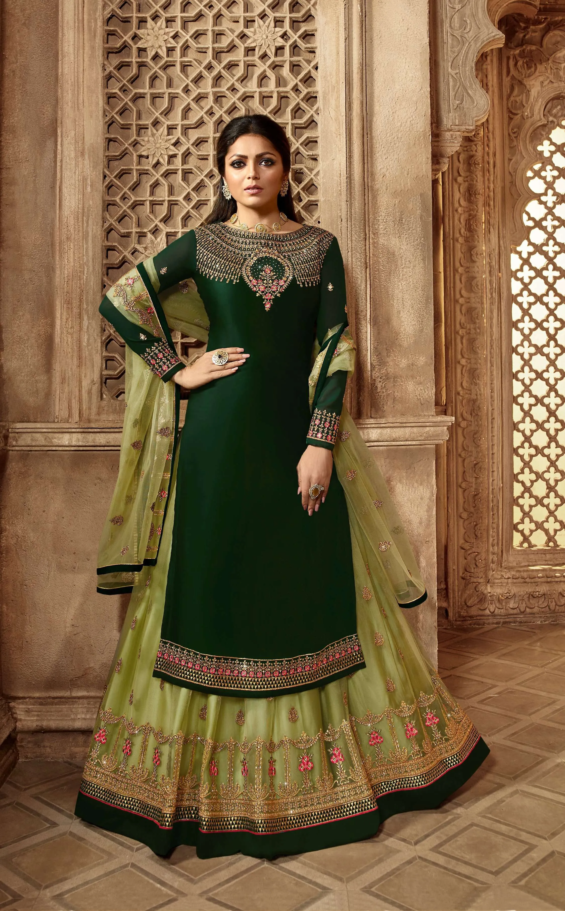 Gorgeous Party Wear Designer Satin Georgette Lehenga Style Suit 3901