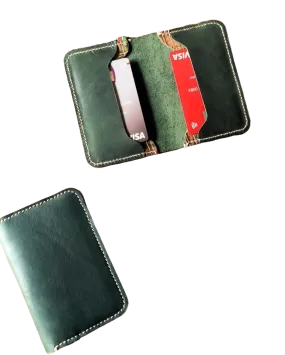 Green Leather Card Holder