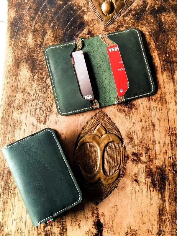 Green Leather Card Holder