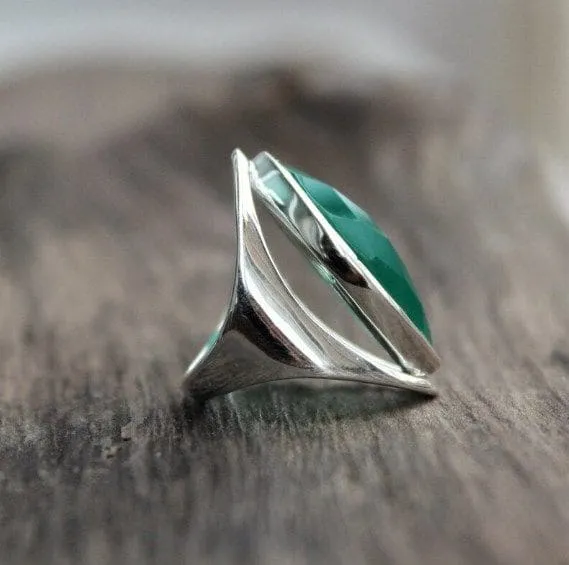 Green Onyx Handmade 925 Sterling Silver Boho Ring