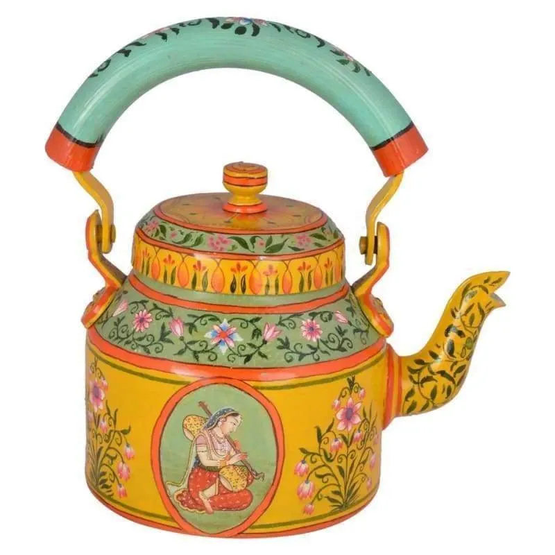 Hand-painted Stunning Kaushalam Teapot: Rag Rugini