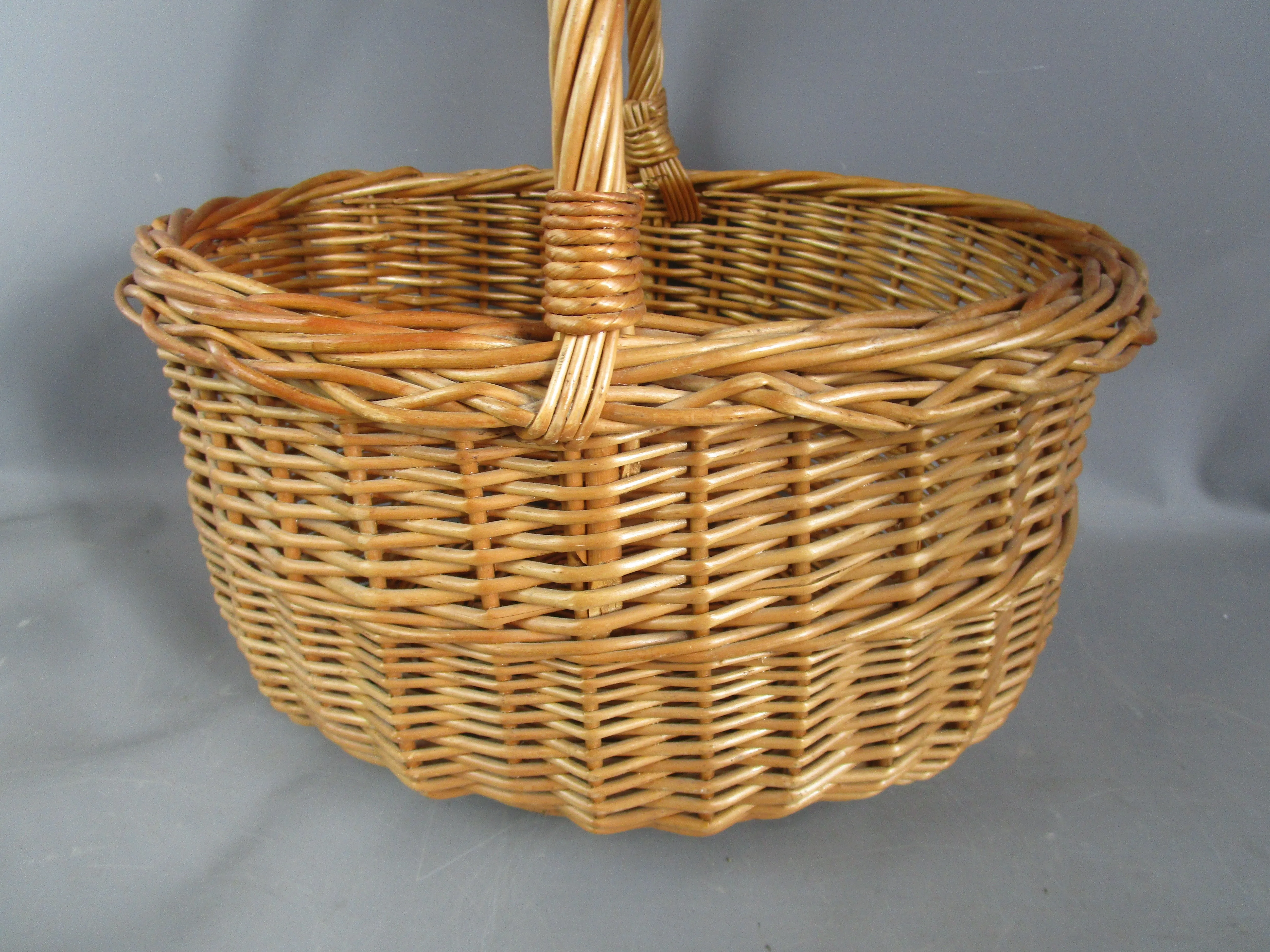 Handcrafted Willow Basket Vintage c1980