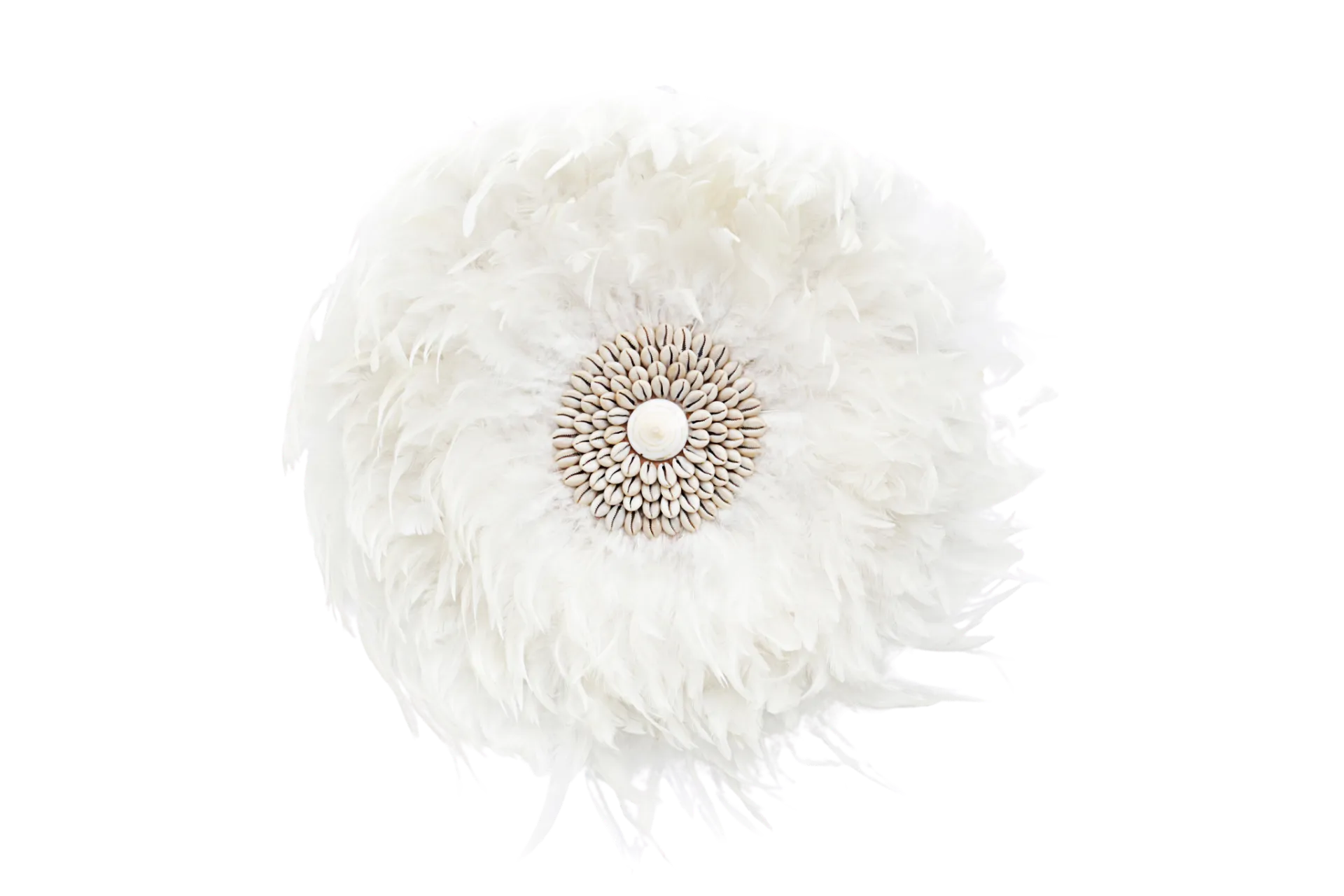 Handmade White Feather Juju Hat Wall Decor