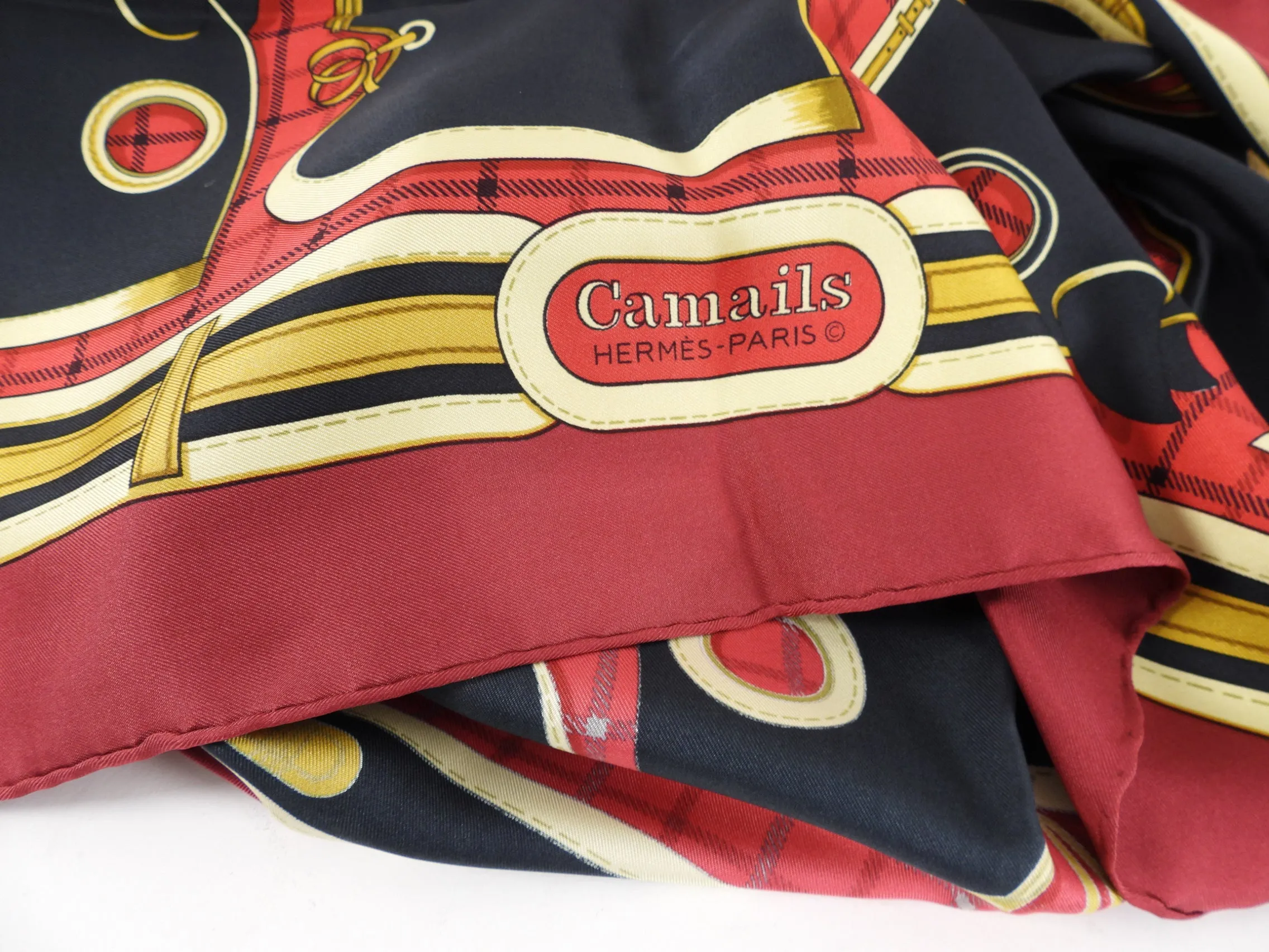 Hermes Vintage 1974 Camails Silk 90cm Scarf