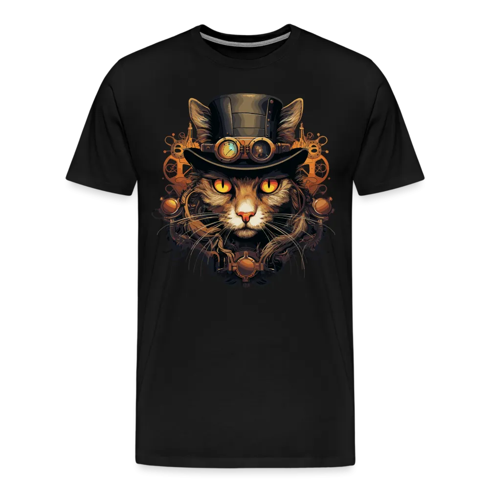 Herren T-Shirt mit Katzenmotiv "Steampunk Cat"