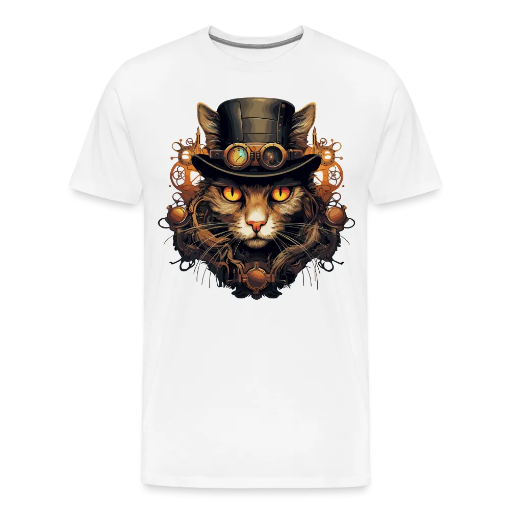 Herren T-Shirt mit Katzenmotiv "Steampunk Cat"