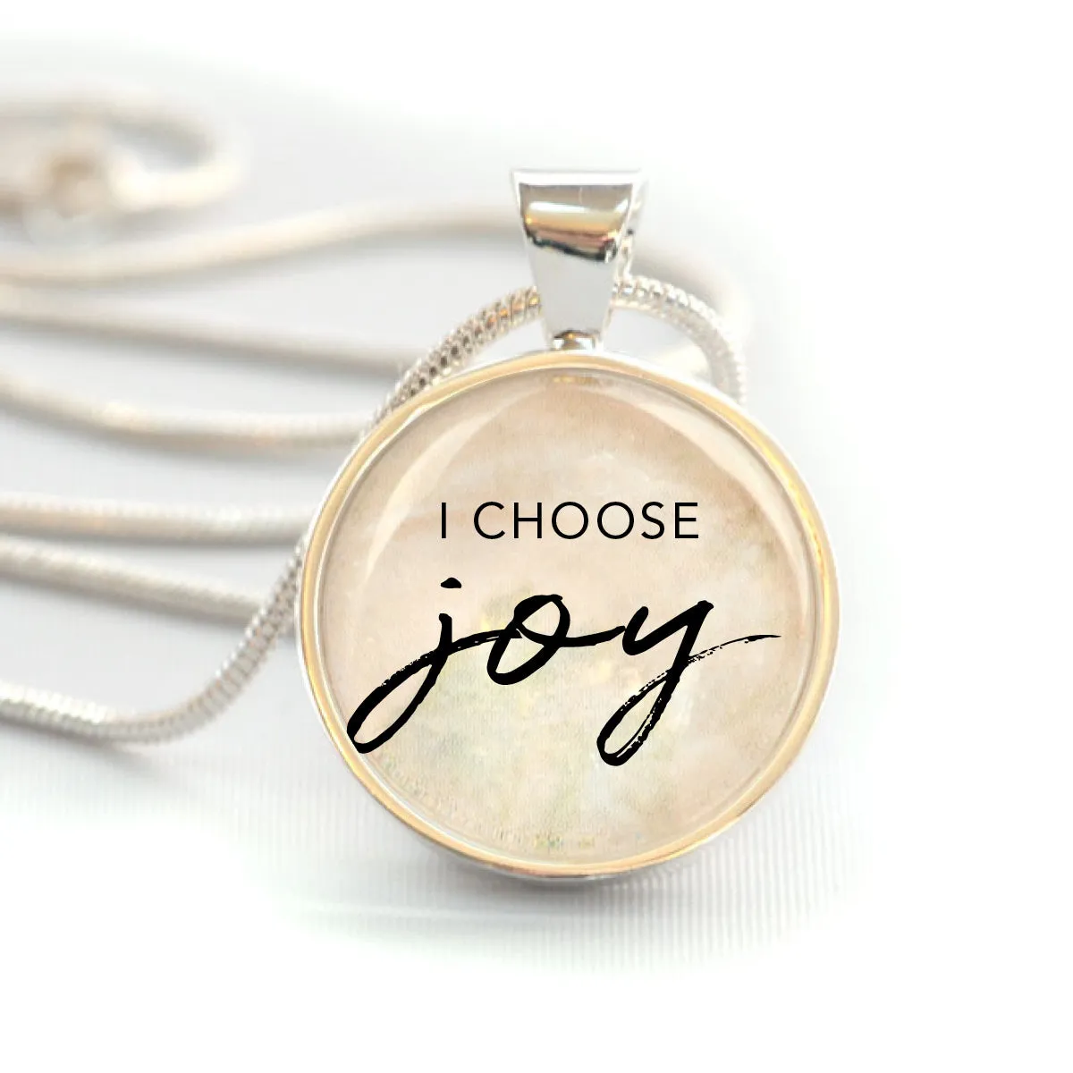 I Choose Joy Christian Pendant Necklaces – Silver-Plated, 16mm, 20mm