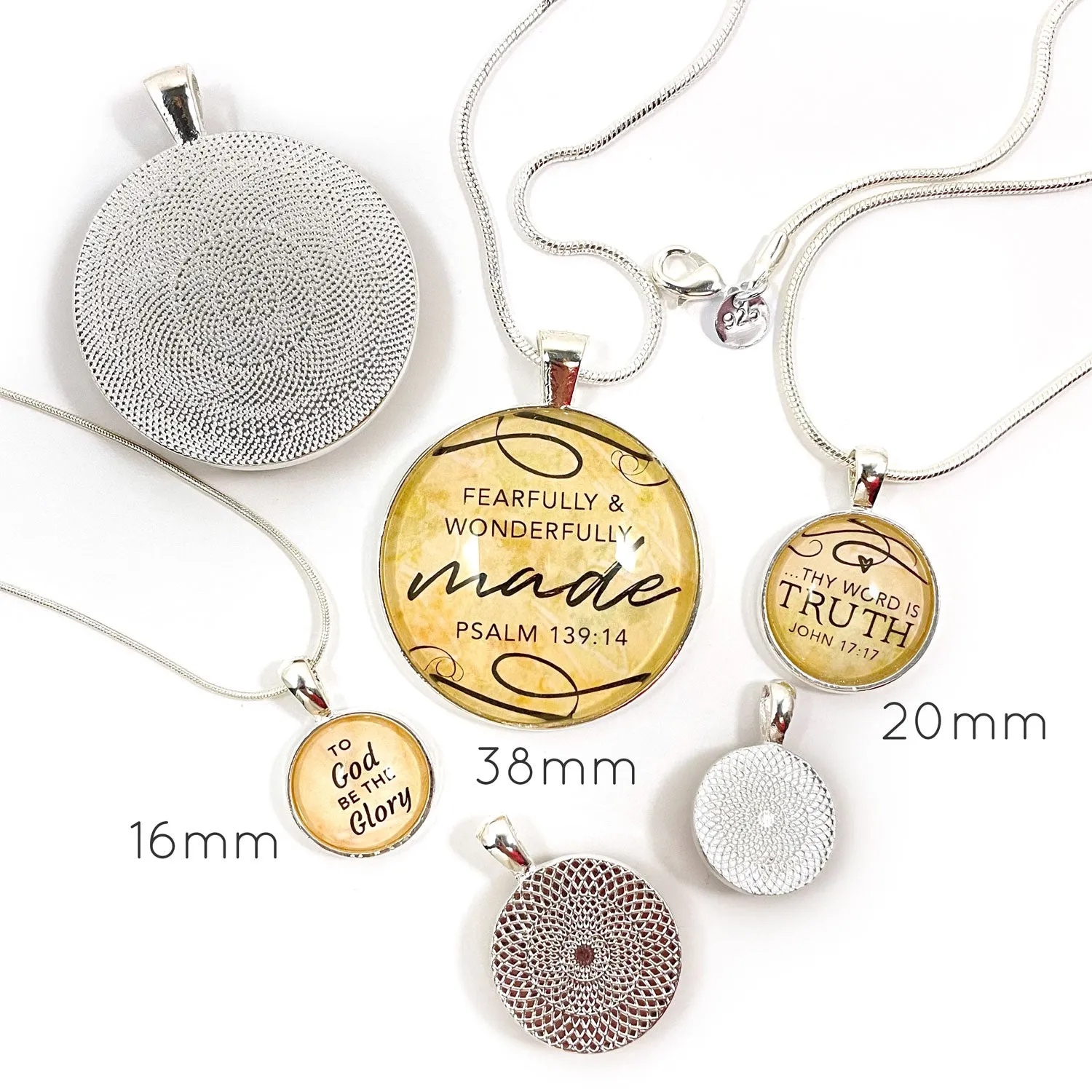 I Choose Joy Christian Pendant Necklaces – Silver-Plated, 16mm, 20mm