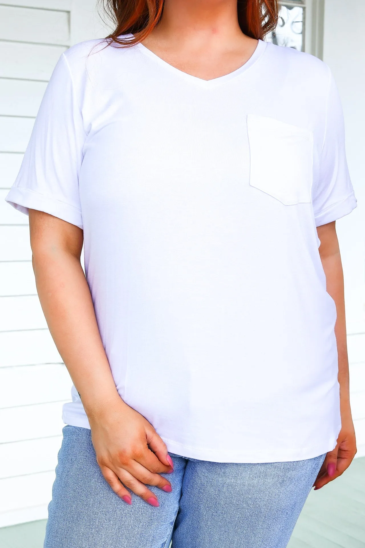 IN STOCK Sophie Pocket Tee - White