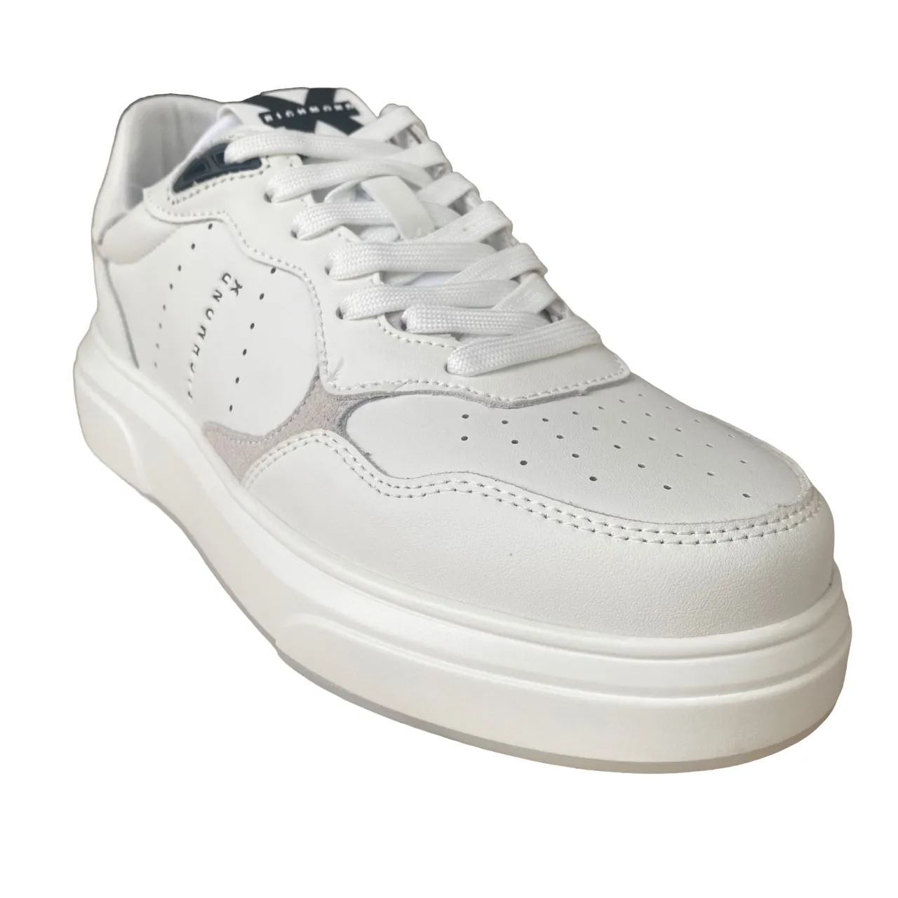 John Richmond men's leather sneakers shoe 22200/CP A white