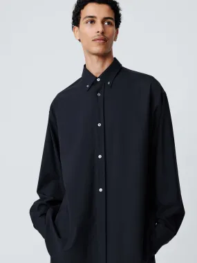 Jude Tropical Wool Shirt in Darkest Navy