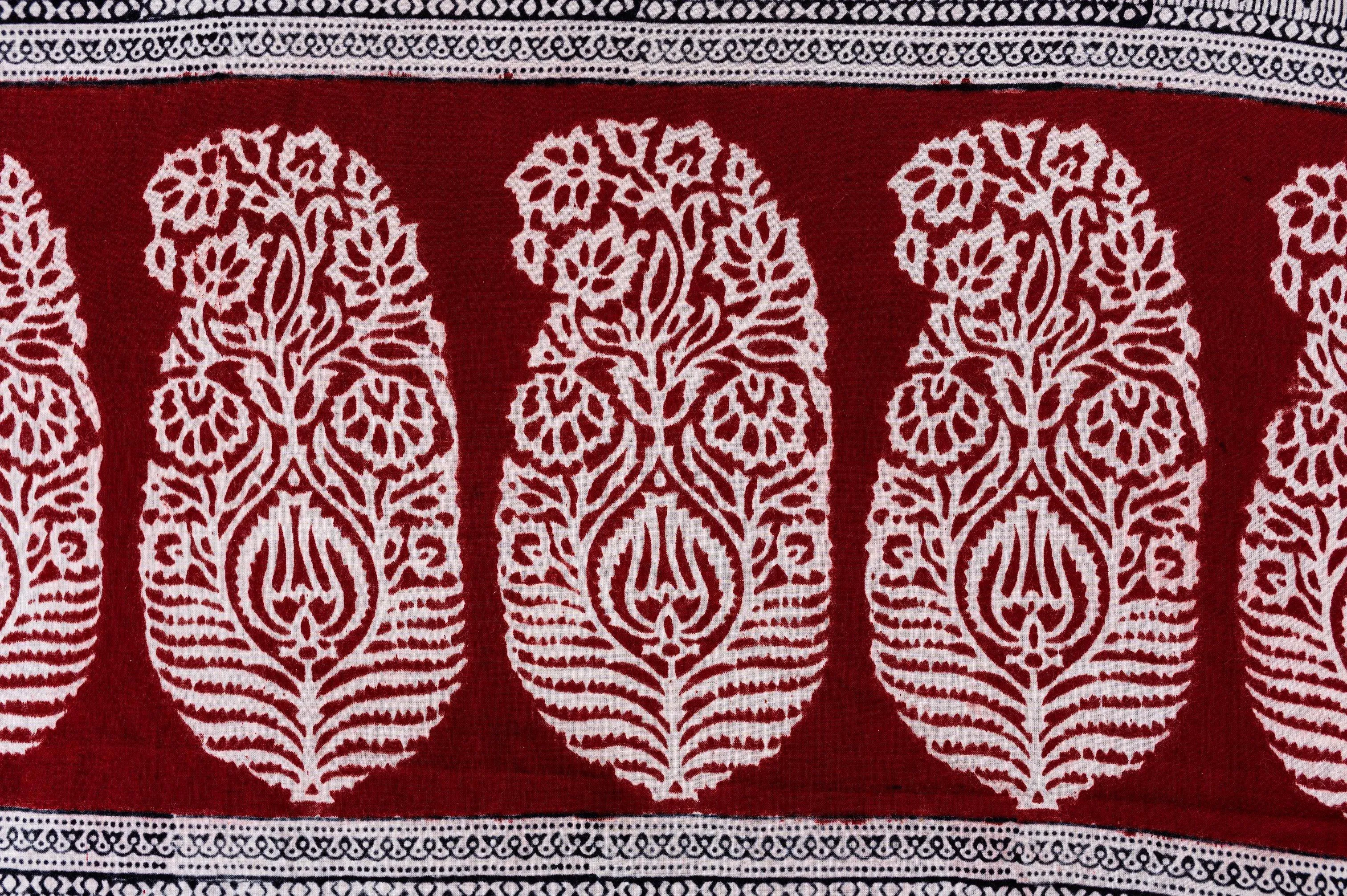 Kaisori Nandana - Leher Bagh handblockprinted cotton saree