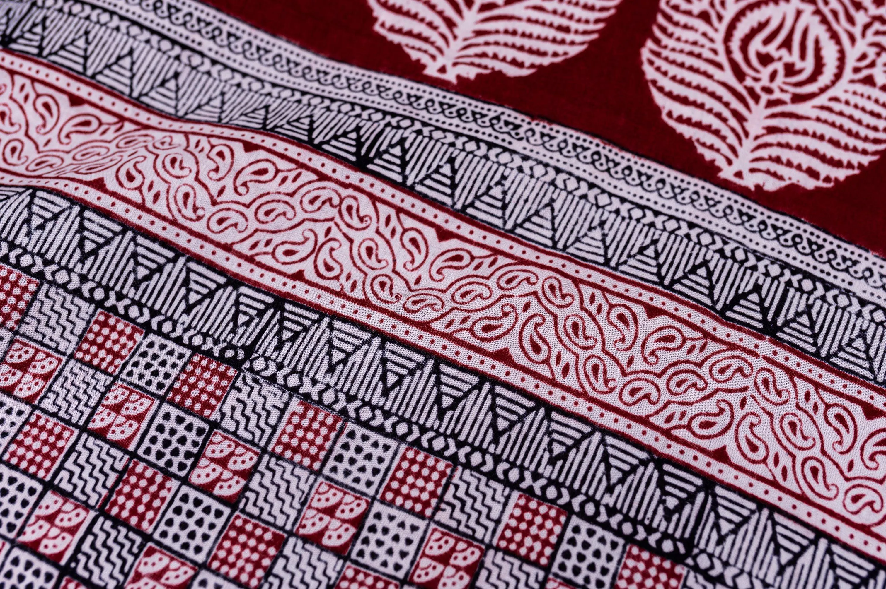 Kaisori Nandana - Leher Bagh handblockprinted cotton saree