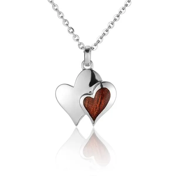 Koa Wood When Hearts Meet Pendant