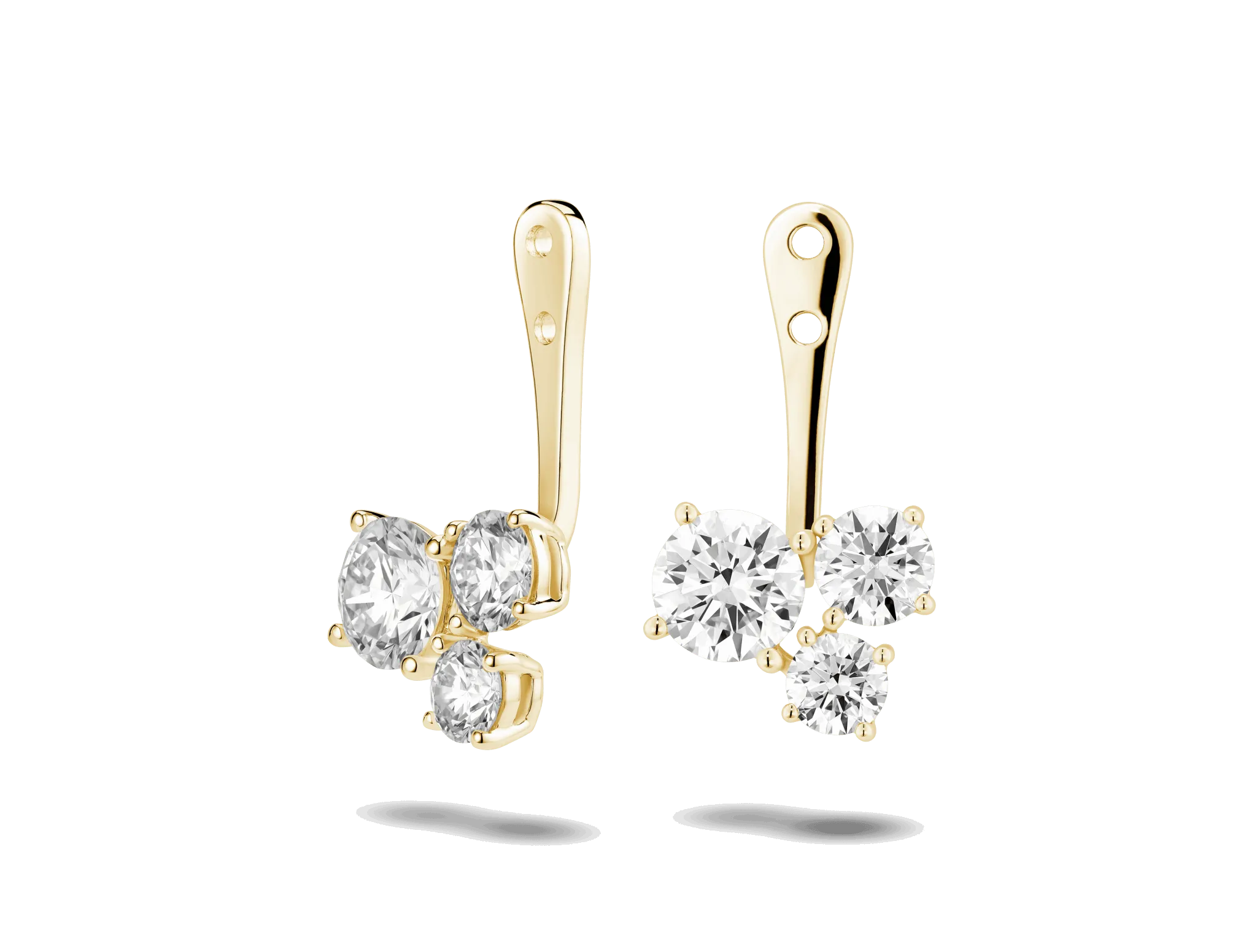 Lab-Grown Diamond 1ct. tw. Round Brilliant Cluster Ear Jacket Earrings | White