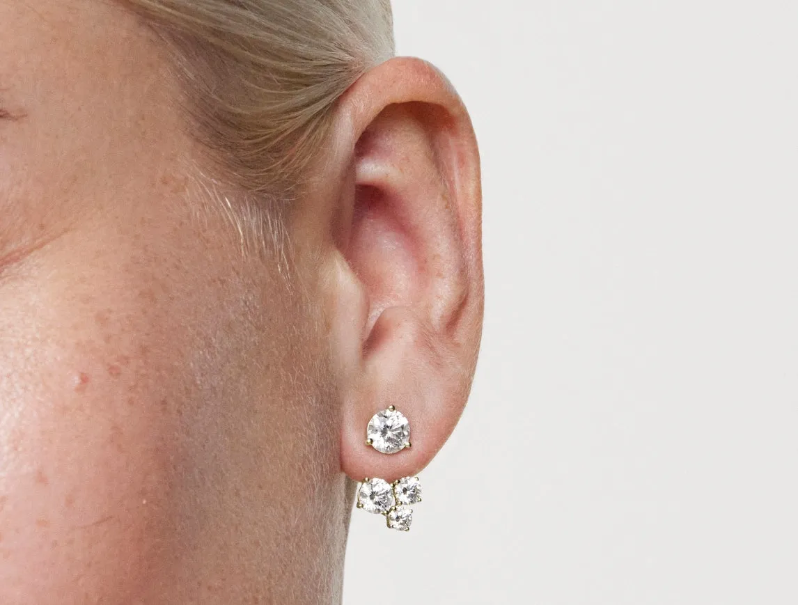 Lab-Grown Diamond 1ct. tw. Round Brilliant Cluster Ear Jacket Earrings | White