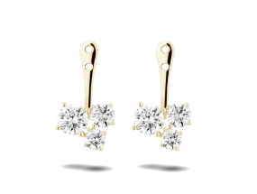 Lab-Grown Diamond 1ct. tw. Round Brilliant Cluster Ear Jacket Earrings | White