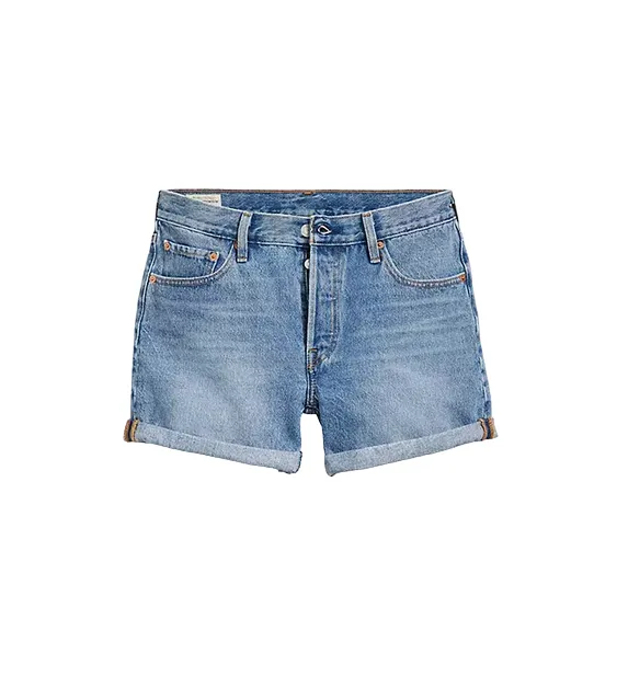 Levi's women's denim shorts 501 with cuff 299610035 medium blue