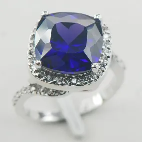 Lovely Uniquely Made Sapphire CZ Fashion Ring - 925 Sterling Silver