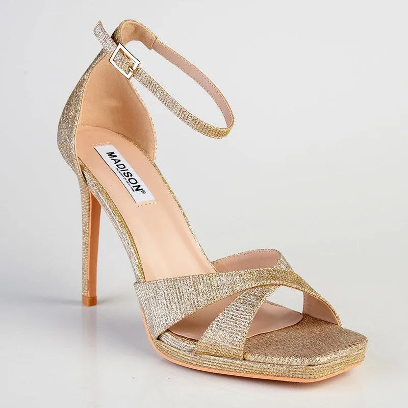 Madison Azaria Cross Over Platform Sandal - Gold