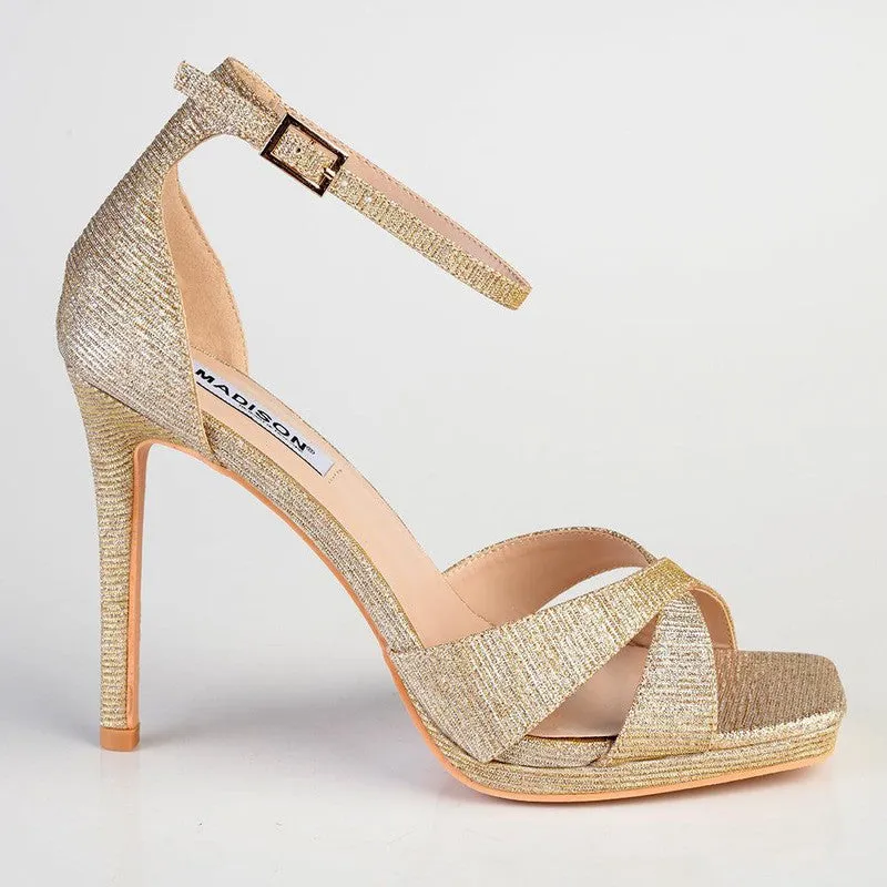 Madison Azaria Cross Over Platform Sandal - Gold