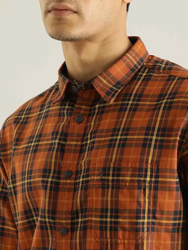 Men Checked Full Sleeve Cotton Blend Shirt