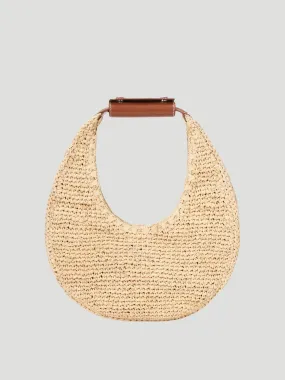 Moon Raffia Tote Bag